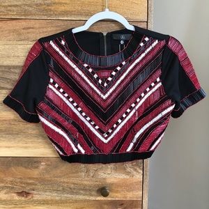Beaded Crop Short Sleeve